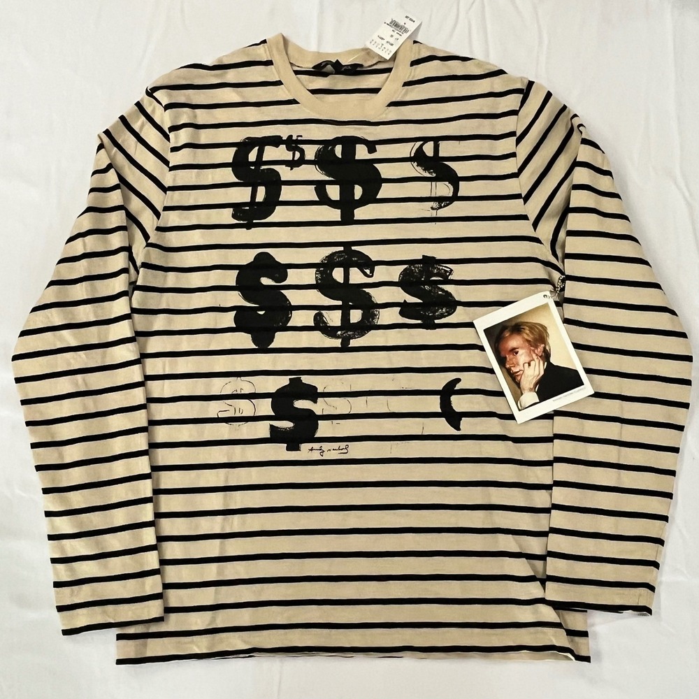 Warhol Factory x Levi's‎ Andy Warhol Dollar Sign Striped Long Sleeve T-Shirt Med